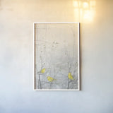 Birds in Trees I by Julia Purinton. shown as a paper print in a white frame. Available as a archival giclee rolled canvas, fine art paper, or poster print. SKU 70138h.