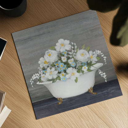 Blooming Bath by Julia Purinton. Shown as a detailed flat fine art print, highlighting archival giclee quality. Available as an archival giclee rolled canvas, fine art paper, or poster print. SKU 83500a.