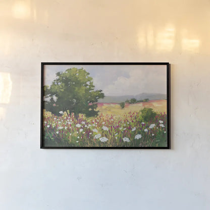 Blooming Horizon by Julia Purinton. shown as a paper print in a black flame. Available as a archival giclee rolled canvas, fine art paper, or poster print. SKU 95726i.