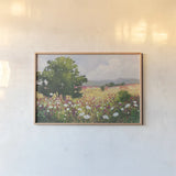 Blooming Horizon by Julia Purinton. shown as a paper print in a natural frame. Available as a archival giclee rolled canvas, fine art paper, or poster print. SKU 95726i.