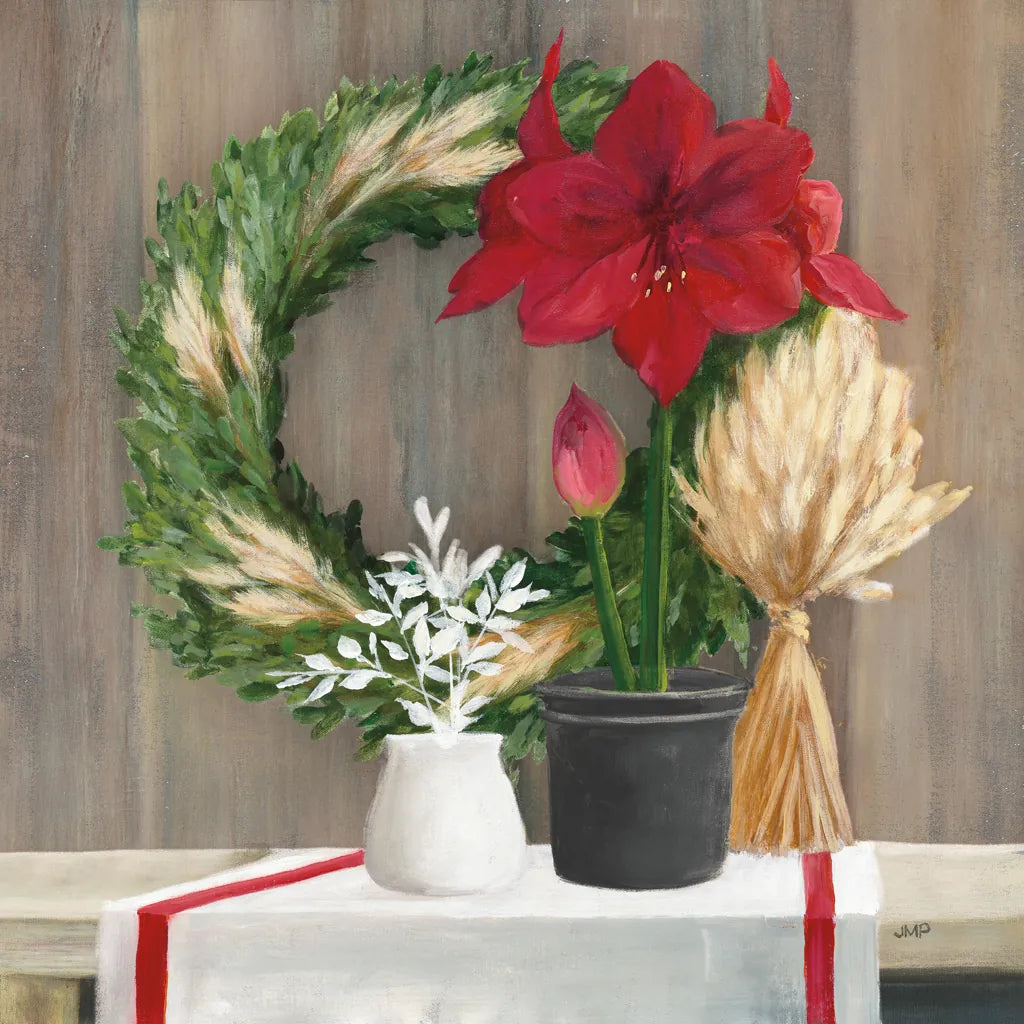 Blooms of the Season Dark by Julia Purinton. SKU 79933a. Archival Giclee Fine art print for wall decor.