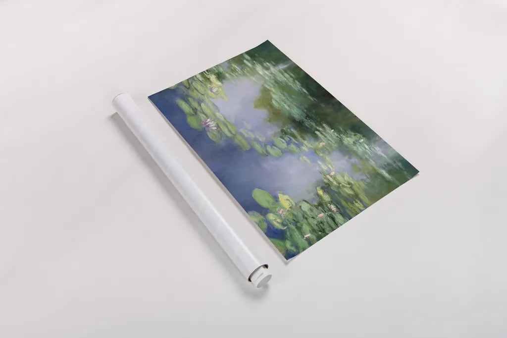 Blue Lily III by Julia Purinton. shown as a rolled paper print. Available as archival giclee rolled canvas, fine art paper, or poster print. SKU 22439i.