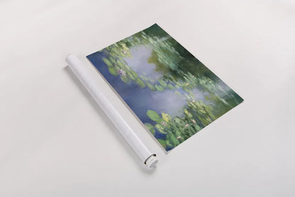 Blue Lily III by Julia Purinton. shown as a rolled paper print. Available as archival giclee rolled canvas, fine art paper, or poster print. SKU 22439i.