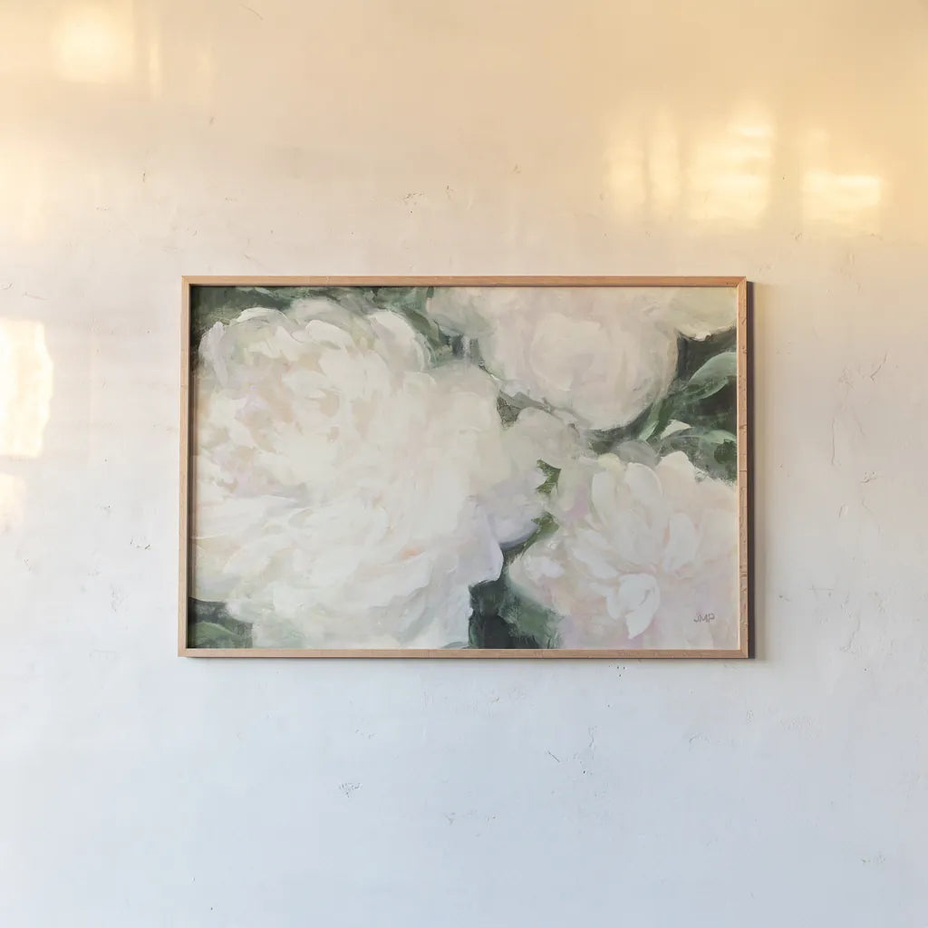 Blushing Summer II Crop by Julia Purinton. shown as a paper print in a natural frame. Available as a archival giclee rolled canvas, fine art paper, or poster print. SKU 51901i.