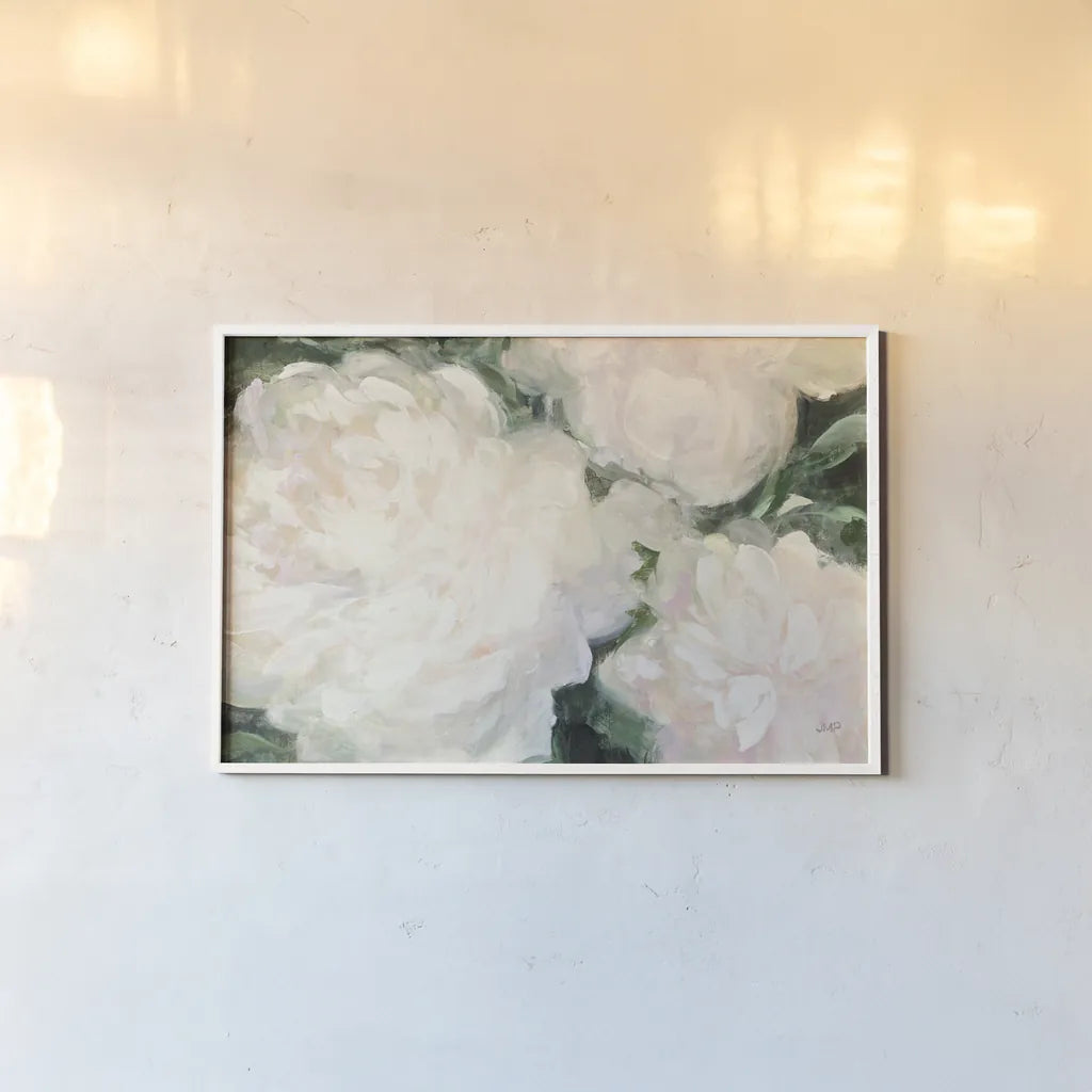 Blushing Summer II Crop by Julia Purinton. shown as a paper print in a white frame. Available as a archival giclee rolled canvas, fine art paper, or poster print. SKU 51901i.