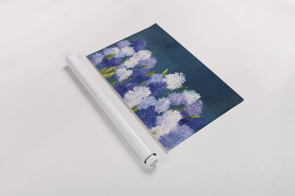 Bold Hyacinth by Julia Purinton. shown as a rolled paper print. Available as archival giclee rolled canvas, fine art paper, or poster print. SKU 78369i.