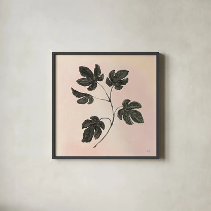 Botanical Study III Blush by Julia Purinton. Shown in a sleek black glass frame for a contemporary gallery look. Available as an archival giclee rolled canvas, fine art paper, or poster print. SKU 49726a.