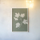Botanical Study III Forest Green Crop by Julia Purinton. shown as a paper print in a white frame. Available as a archival giclee rolled canvas, fine art paper, or poster print. SKU 77829h.