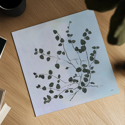 Botanical Study VII Blue by Julia Purinton. Shown as a detailed flat fine art print, highlighting archival giclee quality. Available as an archival giclee rolled canvas, fine art paper, or poster print. SKU 49725a.