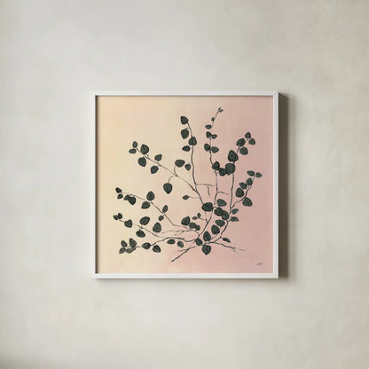 Botanical Study VII Blush by Julia Purinton. Shown in a crisp white glass frame for a clean and minimalist style. Available as an archival giclee rolled canvas, fine art paper, or poster print. SKU 49727a.