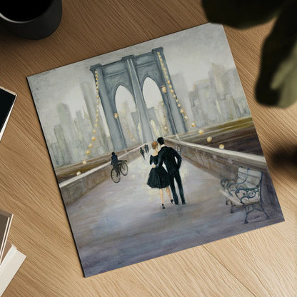 Bridge to NY v.2 by Julia Purinton. Shown as a detailed flat fine art print, highlighting archival giclee quality. Available as an archival giclee rolled canvas, fine art paper, or poster print. SKU 22514a.