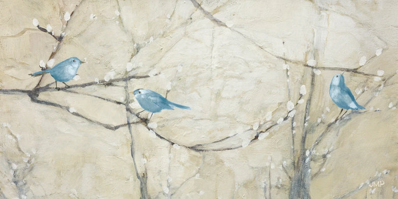 Budding Pussy Willow with Blue Birds by Julia Purinton
