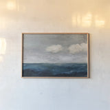 Calm Seas by Julia Purinton. shown as a paper print in a natural frame. Available as a archival giclee rolled canvas, fine art paper, or poster print. SKU 104559i.