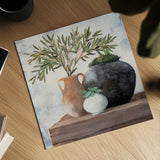 Calm Still Life Dark II by Julia Purinton. Shown as a detailed flat fine art print, highlighting archival giclee quality. Available as an archival giclee rolled canvas, fine art paper, or poster print. SKU 83019a.