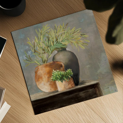 Calm Still Life I Rich by Julia Purinton. Shown as a detailed flat fine art print, highlighting archival giclee quality. Available as an archival giclee rolled canvas, fine art paper, or poster print. SKU 81971a.