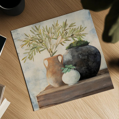 Calm Still Life II by Julia Purinton. Shown as a detailed flat fine art print, highlighting archival giclee quality. Available as an archival giclee rolled canvas, fine art paper, or poster print. SKU 81168a.