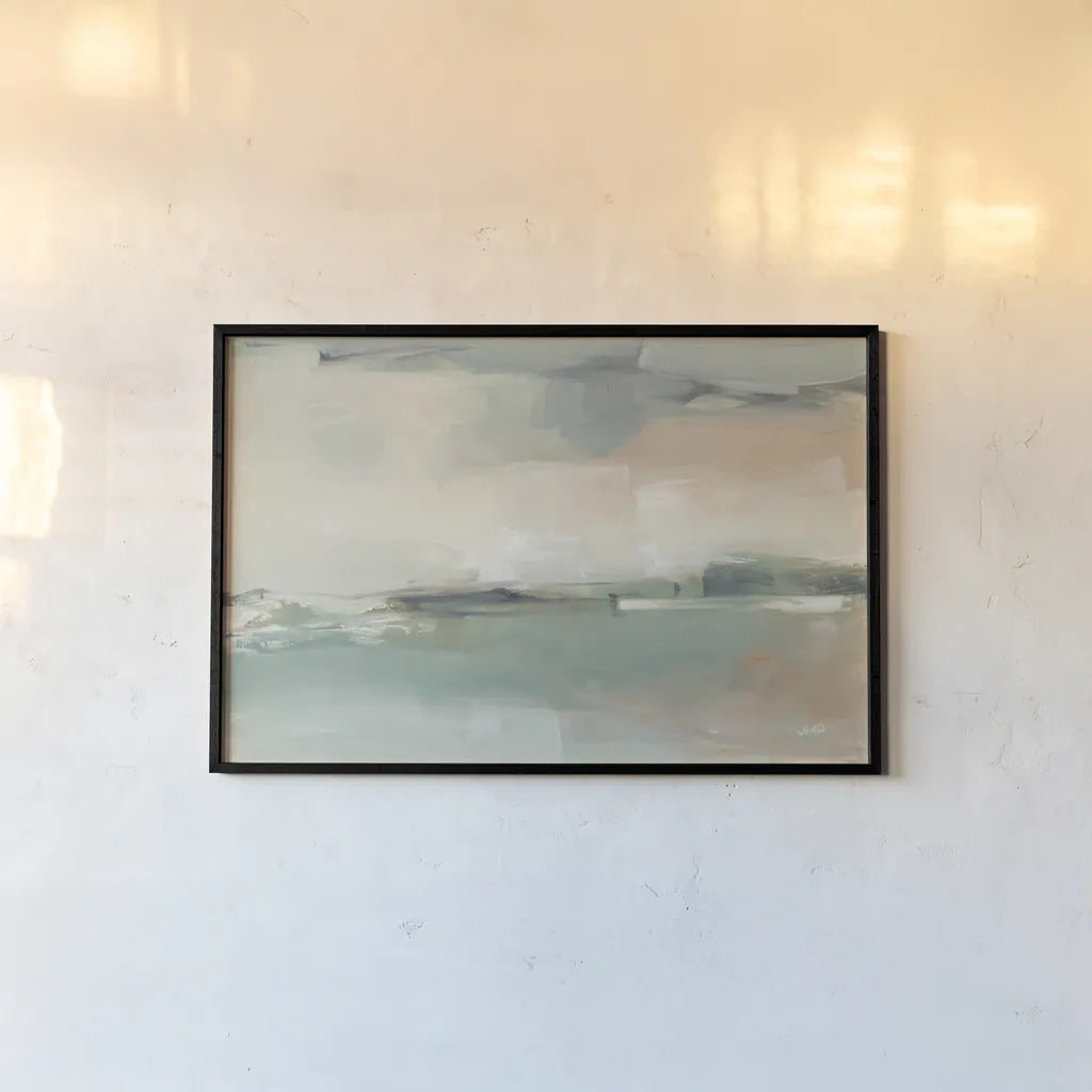 Calm Waters Crop by Julia Purinton. shown as a paper print in a black flame. Available as a archival giclee rolled canvas, fine art paper, or poster print. SKU 82608i.