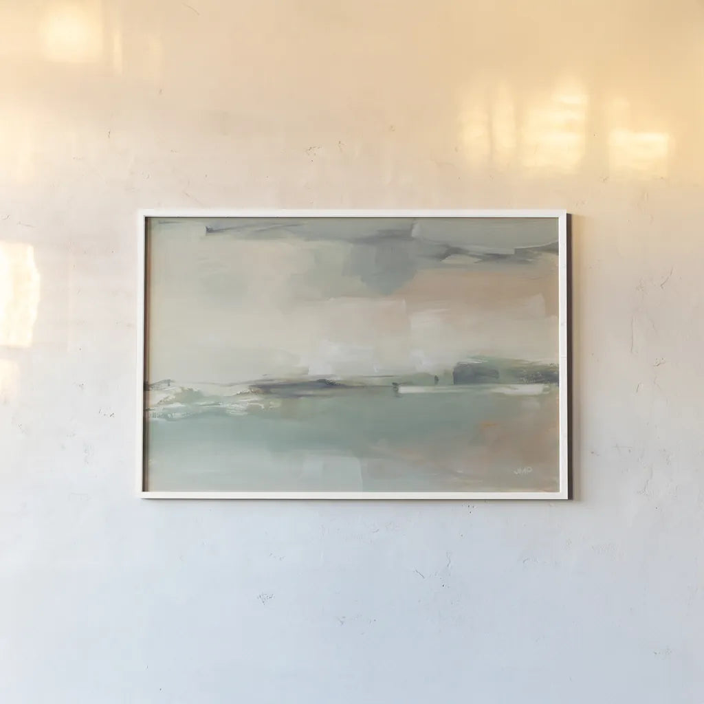 Calm Waters Crop by Julia Purinton. shown as a paper print in a white frame. Available as a archival giclee rolled canvas, fine art paper, or poster print. SKU 82608i.