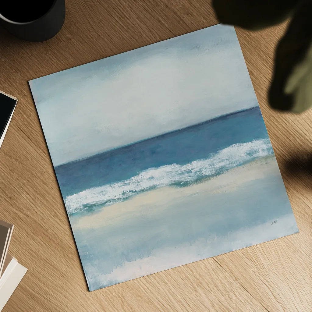 Calming Coast by Julia Purinton. Shown as a detailed flat fine art print, highlighting archival giclee quality. Available as an archival giclee rolled canvas, fine art paper, or poster print. SKU 86695a.