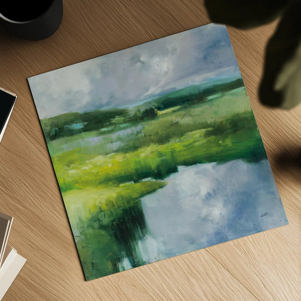 Causeway by Julia Purinton. Shown as a detailed flat fine art print, highlighting archival giclee quality. Available as an archival giclee rolled canvas, fine art paper, or poster print. SKU 82634a.