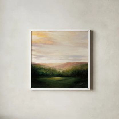 Celebration by Julia Purinton. Shown in a crisp white glass frame for a clean and minimalist style. Available as an archival giclee rolled canvas, fine art paper, or poster print. SKU 33429a.