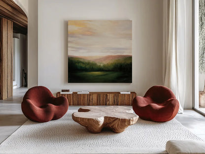 Celebration by Julia Purinton. Shown as extra-large giant wall art in a modern living room. Available as an archival giclee rolled canvas, fine art paper, or poster print. SKU 33429a.