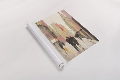 City Stroll by Julia Purinton. shown as a rolled paper print. Available as archival giclee rolled canvas, fine art paper, or poster print. SKU 13650h.