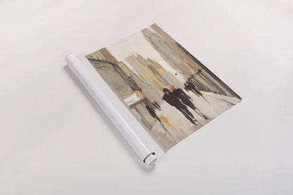 City Stroll Neutral by Julia Purinton. shown as a rolled paper print. Available as archival giclee rolled canvas, fine art paper, or poster print. SKU 37744h.