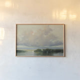 Clouds and Currents by Julia Purinton. shown as a paper print in a natural frame. Available as a archival giclee rolled canvas, fine art paper, or poster print. SKU 94973i.