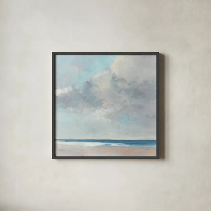 Coastal Grandeur by Julia Purinton. Shown in a sleek black glass frame for a contemporary gallery look. Available as an archival giclee rolled canvas, fine art paper, or poster print. SKU 86697a.