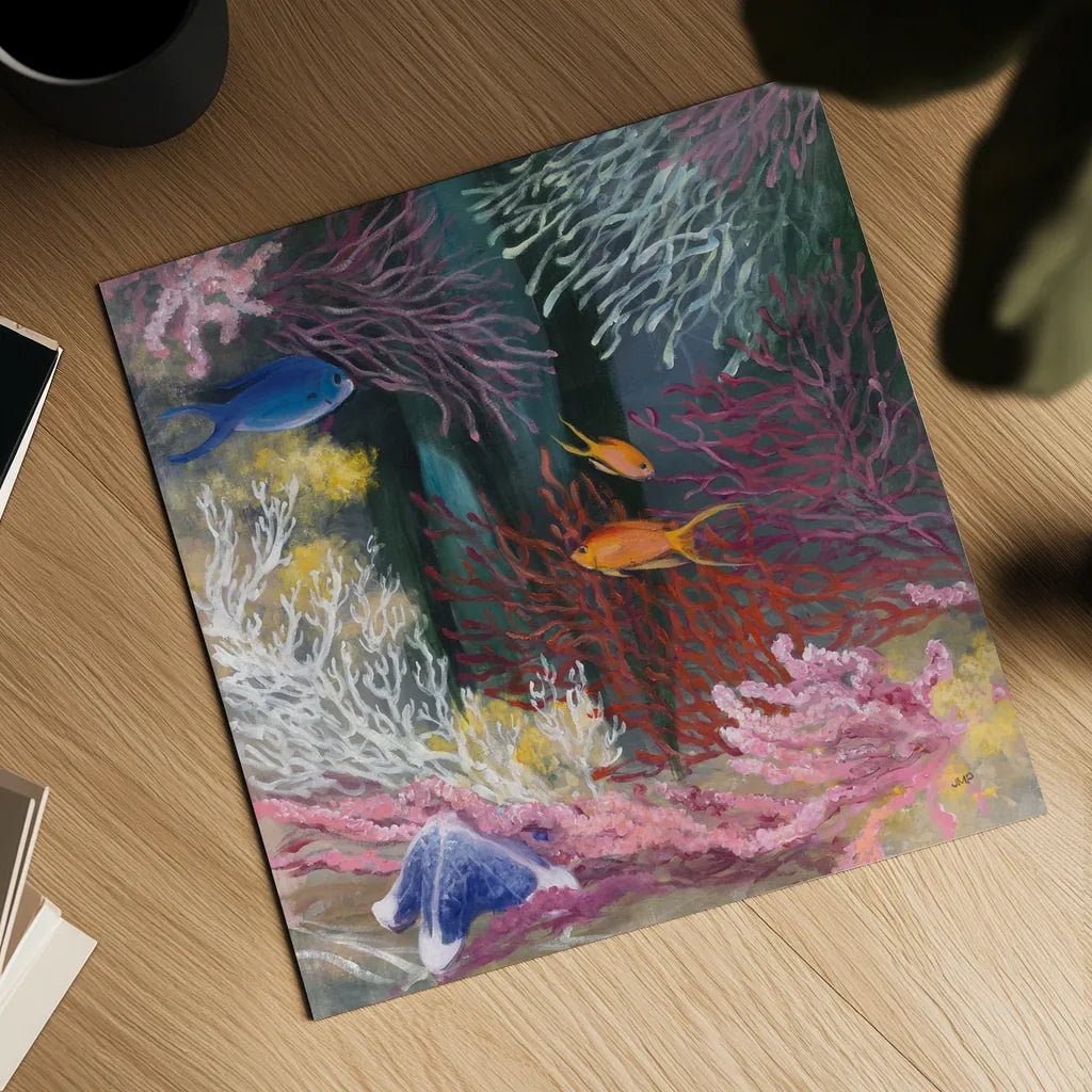 Coastal Reef I by Julia Purinton. Shown as a detailed flat fine art print, highlighting archival giclee quality. Available as an archival giclee rolled canvas, fine art paper, or poster print. SKU 66556a.