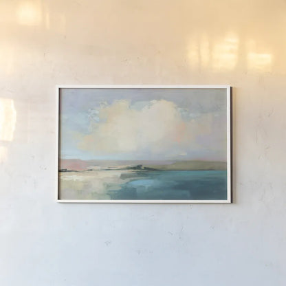 Coastal Sky by Julia Purinton. shown as a paper print in a white frame. Available as a archival giclee rolled canvas, fine art paper, or poster print. SKU 56319i.