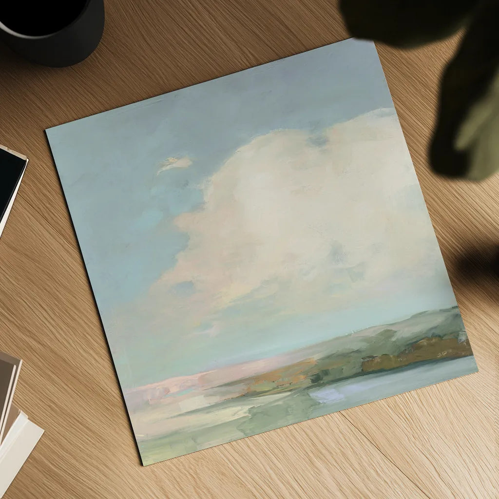 Colorful Horizon II Blue by Julia Purinton. Shown as a detailed flat fine art print, highlighting archival giclee quality. Available as an archival giclee rolled canvas, fine art paper, or poster print. SKU 82364a.