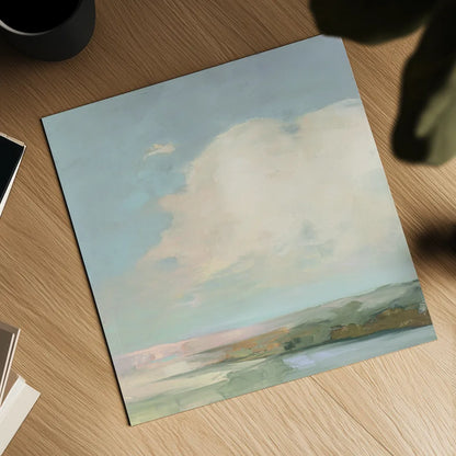 Colorful Horizon II Blue by Julia Purinton. Shown as a detailed flat fine art print, highlighting archival giclee quality. Available as an archival giclee rolled canvas, fine art paper, or poster print. SKU 82364a.