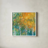 Confetti II by Julia Purinton. Shown in a crisp white glass frame for a clean and minimalist style. Available as an archival giclee rolled canvas, fine art paper, or poster print. SKU 13483a.