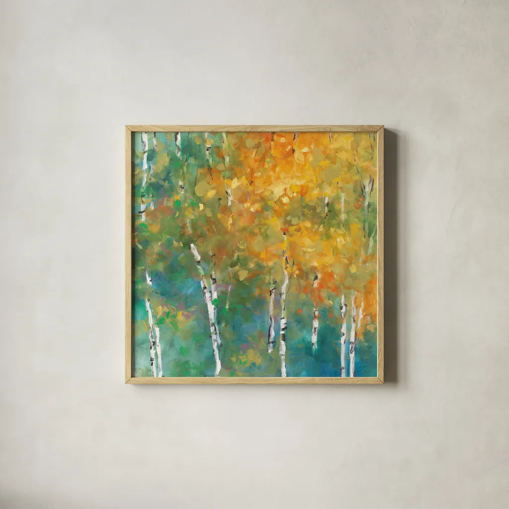 Confetti II by Julia Purinton. Shown in a natural wood glass frame for a timeless modern aesthetic. Available as an archival giclee rolled canvas, fine art paper, or poster print. SKU 15827a.