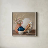 Cottage Beauty by Julia Purinton. Shown in a crisp white glass frame for a clean and minimalist style. Available as an archival giclee rolled canvas, fine art paper, or poster print. SKU 91094a.