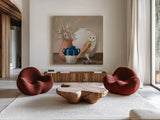 Cottage Beauty by Julia Purinton. Shown as extra-large giant wall art in a modern living room. Available as an archival giclee rolled canvas, fine art paper, or poster print. SKU 91094a.