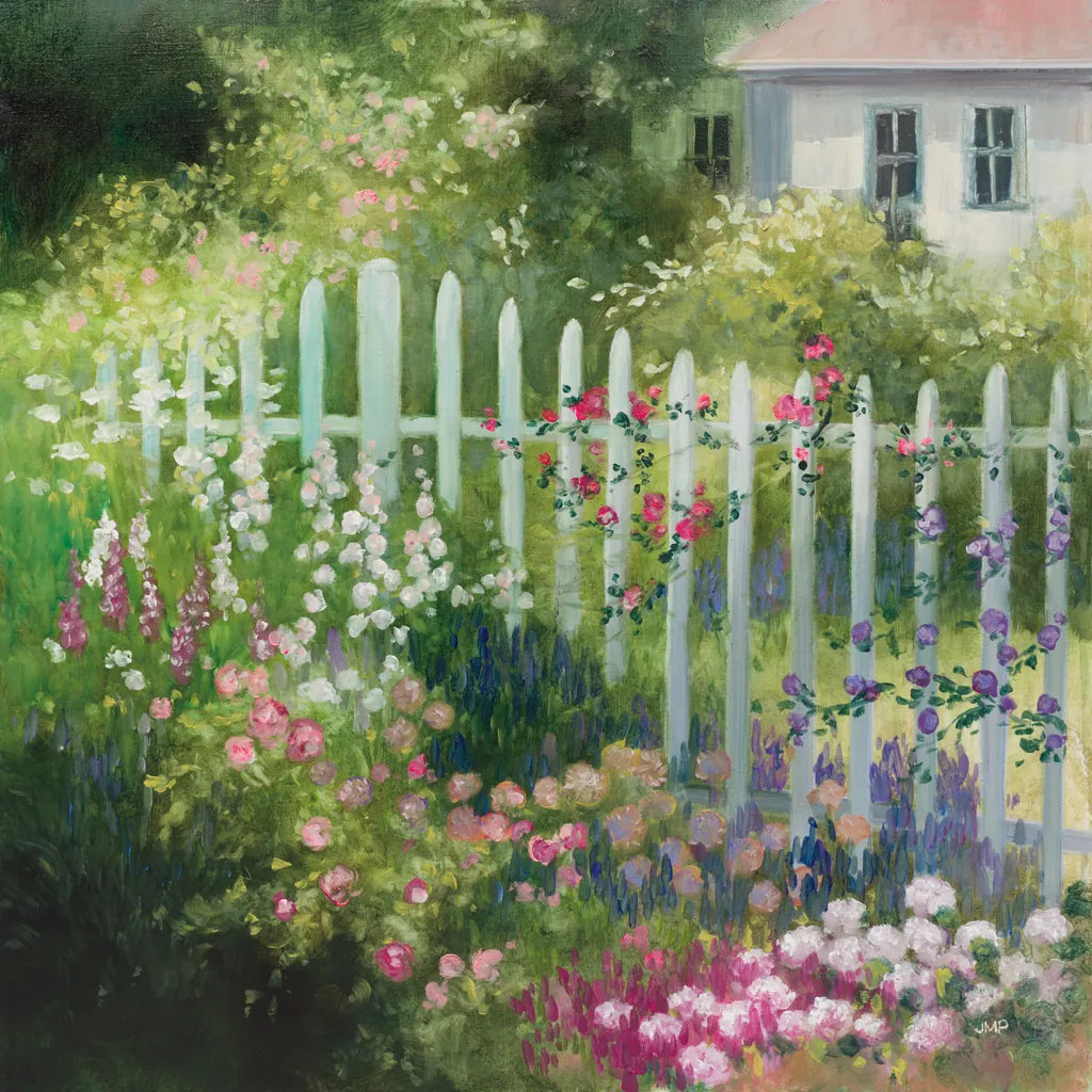 Cottage Garden by Julia Purinton. SKU 93106a. Archival Giclee Fine art print for wall decor.