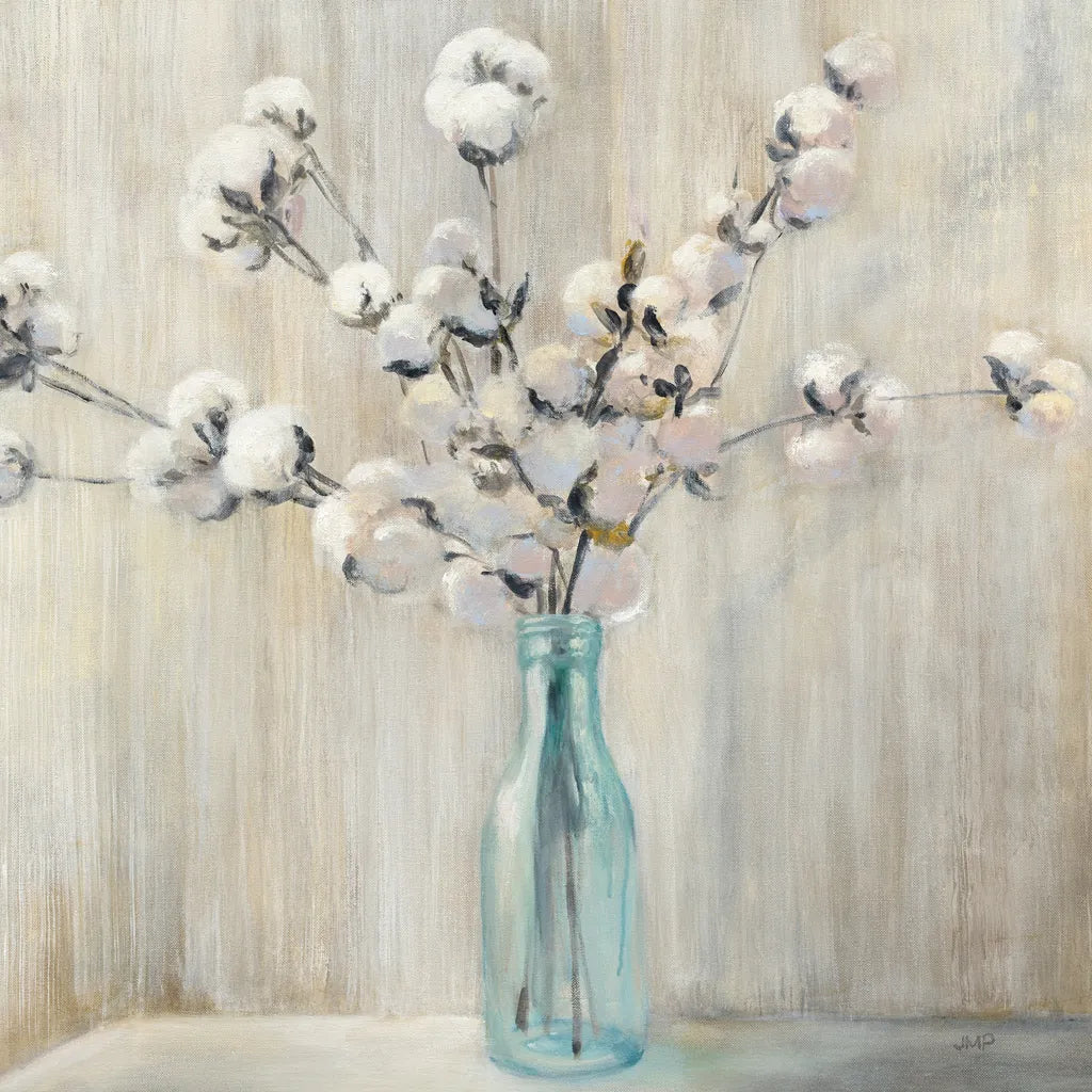 Cotton Bouquet Crop by Julia Purinton. SKU 31779a. Archival Giclee Fine art print for wall decor.