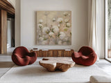 Cotton Field Crop by Julia Purinton. Shown as extra-large giant wall art in a modern living room. Available as an archival giclee rolled canvas, fine art paper, or poster print. SKU 31778a.