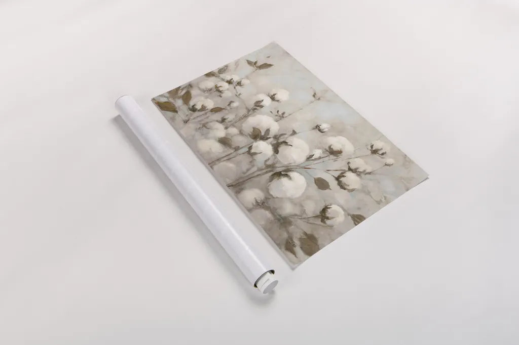Cotton Field Neutral by Julia Purinton. shown as a rolled paper print. Available as archival giclee rolled canvas, fine art paper, or poster print. SKU 33319i.