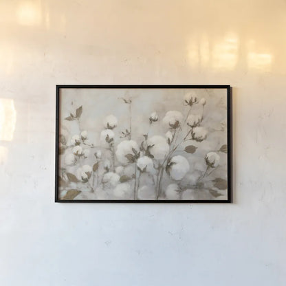 Cotton Field Neutral by Julia Purinton. shown as a paper print in a black flame. Available as a archival giclee rolled canvas, fine art paper, or poster print. SKU 33319i.
