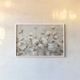 Cotton Field Neutral by Julia Purinton. shown as a paper print in a white frame. Available as a archival giclee rolled canvas, fine art paper, or poster print. SKU 33319i.