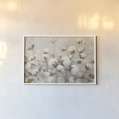 Cotton Field Neutral by Julia Purinton. shown as a paper print in a white frame. Available as a archival giclee rolled canvas, fine art paper, or poster print. SKU 33319i.