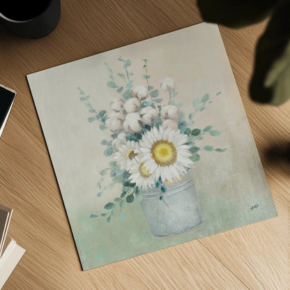 Country Centerpiece by Julia Purinton. Shown as a detailed flat fine art print, highlighting archival giclee quality. Available as an archival giclee rolled canvas, fine art paper, or poster print. SKU 38370a.