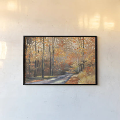 Country Road by Julia Purinton. shown as a paper print in a black flame. Available as a archival giclee rolled canvas, fine art paper, or poster print. SKU 9222i.