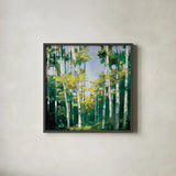 Cripple Creek by Julia Purinton. Shown in a sleek black glass frame for a contemporary gallery look. Available as an archival giclee rolled canvas, fine art paper, or poster print. SKU 20919a.