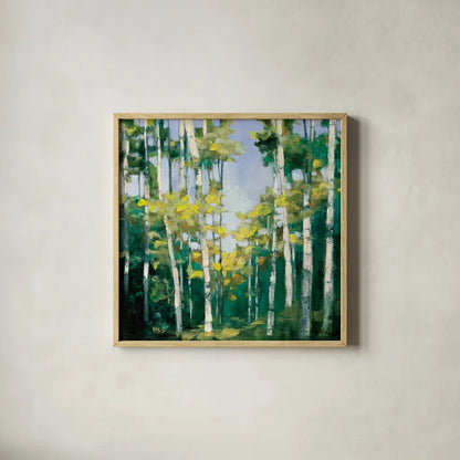 Cripple Creek by Julia Purinton. Shown in a natural wood glass frame for a timeless modern aesthetic. Available as an archival giclee rolled canvas, fine art paper, or poster print. SKU 20919a.