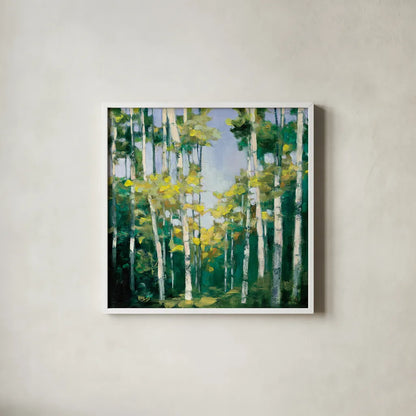 Cripple Creek by Julia Purinton. Shown in a crisp white glass frame for a clean and minimalist style. Available as an archival giclee rolled canvas, fine art paper, or poster print. SKU 20919a.